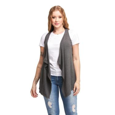 Imagem de Colete de Bico Blusa Cardigan Feminino Plus Size Terceira Peça Viscolycra Ca5plus