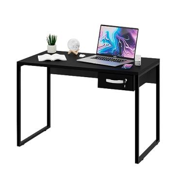 Imagem de Mesa Escritório Diretor Estilo Industrial 1,00m Com Gaveteiro (Preto)