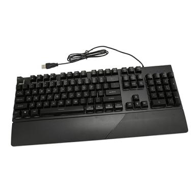 Imagem de Teclado Mecânico para Jogos Com Retroiluminação LED, Descanso de Pulso Removível, Efeitos de Iluminação Coloridos, para PC Com
