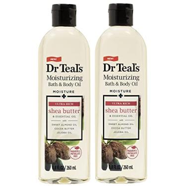 Imagem de Dr. Teal's Moisturizing Bath & Body Oil 2-Pack (17.6 Fl Oz Total) Moisture + Ultra Rich Shea Butter & Essential Oil. Treat your skin, your senses, and your stress.