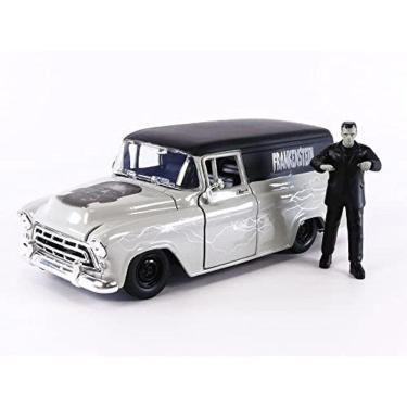 Imagem de Carro Jada Monsters Chevy Suburban e boneco Frankenstein, brinquedos