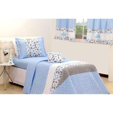 Imagem de Cobreleito Nuvem Azul Solteiro 03 Pçs