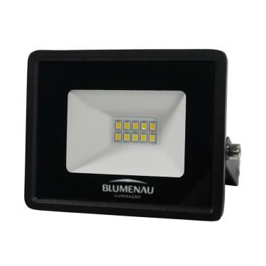 Imagem de Refletor Blumenau de Led Slim 10W Preto Bivolt 6500K Luz Fria