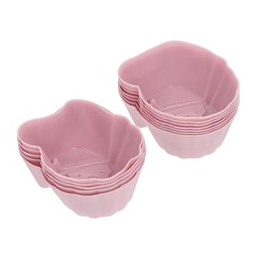 Imagem de HOMSFOU 12 Peças Molde De Bolo DIY Muffin Biscoito Forro De Natal Fondant Bolo Estêncil Molde De Cozimento Goma Epóxi Mini Forro De Bolo Forro De Silicone Sobremesa 7C Gel De Sílica Natal