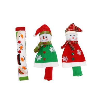 Imagem de Hemobllo 3 Peças Luvas De Alça De Geladeira Luvas De Inverno Alça De Geladeira Decoração De Natal Natal Tampa De Alça De Geladeira Ornamentos De Natividade Maçaneta De Forno Mangas