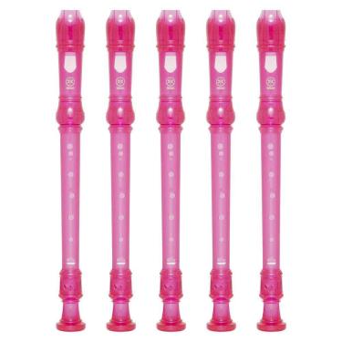 Imagem de Kit 5 Flautas Doce Soprano Germânica Em C YRS-20G Rosa Yamaha