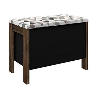 Imagem de Tecno Mobili Puff AZ1013, Preto/Nogal Tecido 388