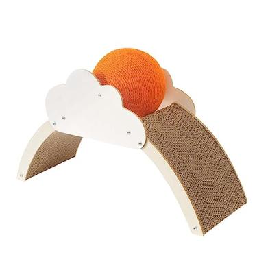 Imagem de Ｂｅｓｇａ Gatos Scratcher Almofada Gato Scratcher Papelão Gato Scratch Bola Durável Moagem Garras Placa Antiderrapante Papel Ondulado Artesanato Garra Arranhand, nuvens