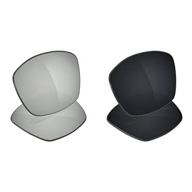 Imagem de Galvanic Lentes de substituição para óculos de sol Costa Del Mar Cortez – Cromo + Preto polarizado – Pacote combo