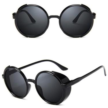 Imagem de Moda mercúrio lente redonda óculos de sol feminino masculino tons retro steampunk óculos de sol senhora vintage plástico lentes espelho, 1, um tamanho