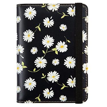 Imagem de Porta-passaporte e cartão de vacina combo porta-passaporte com compartimento para cartão de vacina, protetor de cartão de crédito com bloqueio de RFID para mulheres e homens, Margarida, Padrão clássico