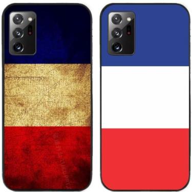 Imagem de 2 peças retrô bandeira da França impressa TPU gel silicone capa de telefone traseira para Samsung Galaxy (Galaxy Note 20 Ultra)