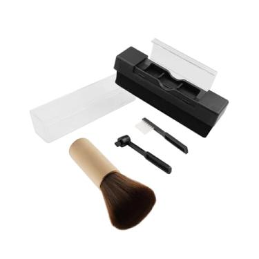 Imagem de Escova de limpeza de disco de vinil de fibra de carbono, kit de limpeza de disco de vinil antiestático com esponja de limpeza de discos e escova de agulha para disco de vinil para CD de disco de disco