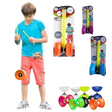 Imagem de Brinquedo Educativo Diabolô YoYo Malabares Com Baquetas (Laranja)