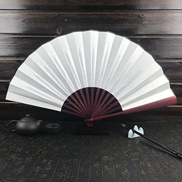 Imagem de YQHWLKJ Ventiladores dobráveis de seda retrô para festa de casamento, presente de aniversário, decoração de casa