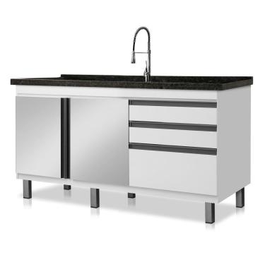 Imagem de Gabinete de cozinha espelhado Vitória para pia de 1,44 m