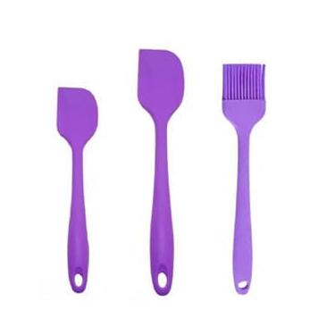 Imagem de kit Espátula Pão Duro resistente + Pincel de Silicone maciço (Roxo)