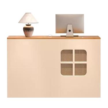 Imagem de Reception Desk With Counter Recepção Balcão de recepção com gavetas com fechadura para caixa registradora Salão de beleza(62.9x17.7x35.4in)