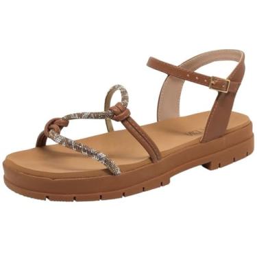 Imagem de Sandália Feminina Conforto Tiras Finas Strass Sua Cia