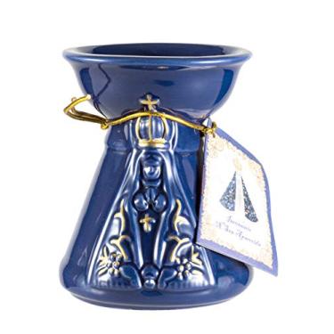 Imagem de MILAGROS Incensário N. Sra. Aparecida - Cerâmica Esmaltada Azul