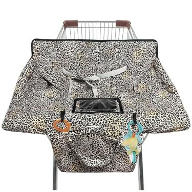 Imagem de Capa de carrinho de compras para bebês, capa de cadeira alta 2 em 1 com bolsa de pano portátil, almofada de assento de carrinho para bebês, capa de almofada de mercearia, restaurante, adequada para