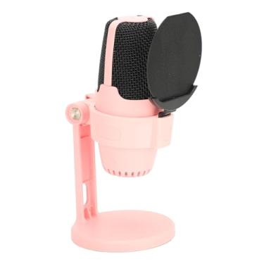 Imagem de Microfone Condensador USB, Microfone Condensador de Computador Com Iluminação RGB, Kit de Microfone Podcast para Streaming, Microfone USB para Jogos para PC (Rosa)