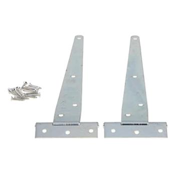 Imagem de Dobradiça em T resistente de 12,7 cm, 2 peças, dobradiças em T de ferro galvanizado para porta de metal de madeira, fácil instalação, forte resistência à corrosão - para portões de jardim, iate -