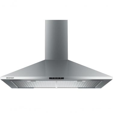 Imagem de Coifa de Parede 60cm Inox Piramidal 4 Bocas com Duplo Filtro Brastemp 220V