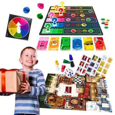 Imagem de Kit 2 Brinquedos infantil jogo perguntados educativo cartas e dados presente menino menina criança 7 anos + Jogos De Tabuleiro infantil Jogo Suspeito Descubra Todos Os Mistérios Investigação Suspense