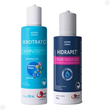 Imagem de Kit Sebotrat O Shampoo 200ml E Hidrapet Creme 100g Agener Pet Cães e Gatos