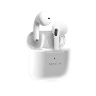 Imagem de Fone De Ouvido Bluetooth Sem Fio Tws Branco - C3Tech