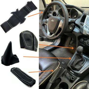 Imagem de Kit Capas Volante E Manopla Câmbio Manual E Coifa E Freio de Mão New F