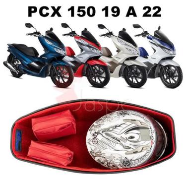Imagem de Forração Honda Pcx 150 Baú 19 20 Forro Premium Vermelho - Jaspe Ateliê