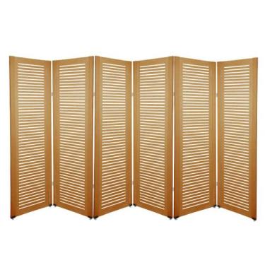 Imagem de Biombo Ripado 6 Folhas c/ 12 Pezinhos - ComercialMasul