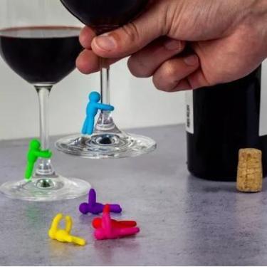 Imagem de Marcador Bonequinho Silicone de Taças Modelo  Boneco Marca Taça C/ 6 P