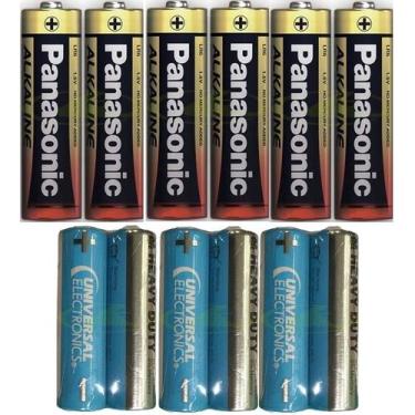 Imagem de 3 Pares de Pilhas Pequena AA Alcalina Panasonic Power Alkaline + 3 par