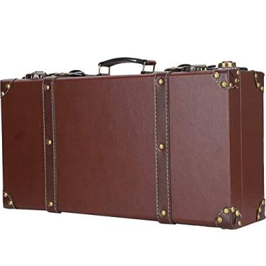 Imagem de Coleção de Decoração de Parede Vintage Com Armazenamento retrô, Mala Vintage Marrom Trumpetodel 1329A