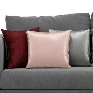 Imagem de Kit com 3 Almofadas Luxuosas Várias Cores 35x35 - ARADECOR, BORDô ESTA