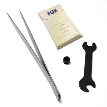 Imagem de Agulha Fox 90/14, Porca, Chave e Pinça Para Máquina Overlock GN1 Verdi