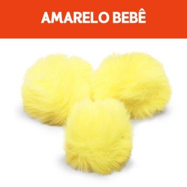 Imagem de Pompom - Pelúcia 70 Mm - 30 Unidades - Amarelo Bebê - Nº: 104 - Nybc