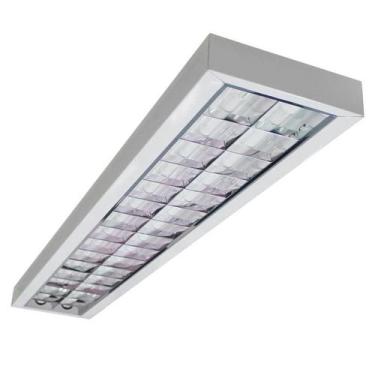 Imagem de Luminária Sobrepor Tubular Alto Rendimento 2 Lâmpadas Retangular 120cm