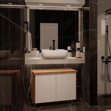 Imagem de Gabinete Armario Armarinho Balcão de Banheiro Gaveteiro 80cm - Utility