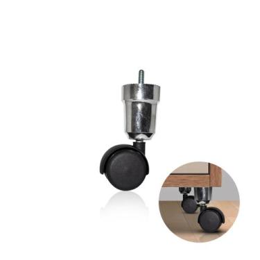 Imagem de Pé Cama Box Com Roldana Altura 13 Cm Cromado - Mark, Cromado