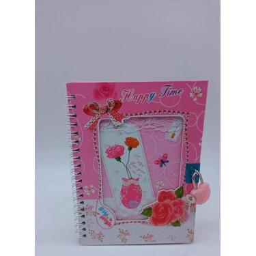 Imagem de Diário Rosa com Flores e Chave - Multitoc