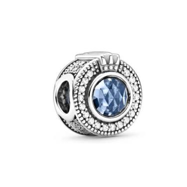 Imagem de Separador Charm Cravejado Azul Coroa Prata 925 de lei - ABerlocaria