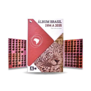 Imagem de 3 álbuns para moedas 1994 a 2035 real com comemorativas - Numismática 