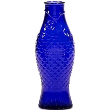 Imagem de Serax Jarra de água de vidro | Copos de peixe e peixe da Paola Navone | Decantador de garrafa de vinho de 850 ml | Recipiente de garrafa azul escuro transparente, bebidas quentes e frias | Dispensador