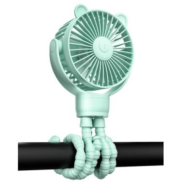 Imagem de GOTOTO Ventilador de carrinho de bebê, ventilador portátil recarregável com bateria de 2000 mAh, 3 velocidades de vento, rotação de 360 graus, nível de ruído ultrabaixo, mini ventilador seguro para o