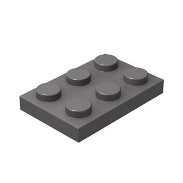 Imagem de Classic Grey Plates Bulk, Dark Gray Plate 2x3, Building Plates Flat 100 Piece, Compatible with Lego Parts and Pieces: 2x3 Gray Plates(Color: Dark Gray)