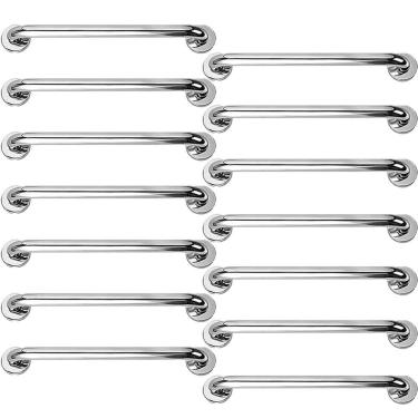 Imagem de Barra Alça Apoio 50Cm Aço Inox Kit 14 Uni Gestante Idoso Cadeirante PCD Acessibilidade Banheiro Box Corrimao